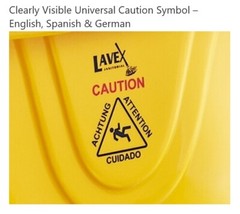 35 Qt. Janitor Mop Bucket & Down Press Wringer Commercial Yellow