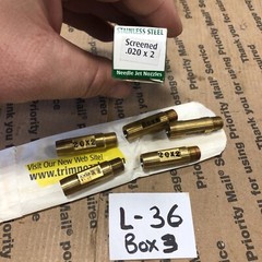Gatewood, Needle Jet, Brass Nozzle, Stainless Tip, 0.020, Lot of 5 1137 20×2 Tip