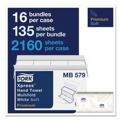 Tork MB579 3-Panel Multifold Hand Towels – White with Blue Leaf (16/Carton) New