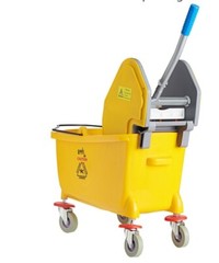 35 Qt. Janitor Mop Bucket & Down Press Wringer Commercial Yellow