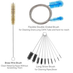 12 Pcs Flexible Tube Pipe Cleaner Brush Set Long Straw Cleaning Brushes