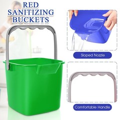 Irenare 8 Pcs Sanitizing Bucket 3 Quart Cleaning Pail Small Multicolor