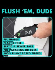 DUDE Wipes 6-Pack Flushable Adult Wet Wipes Unscented Vitamin E Aloe Large