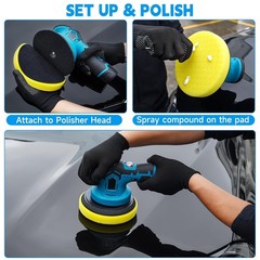6 Inch Buffing Polishing Pads&Wool Buffing Pad ，with M14 Drill and 6 Inch