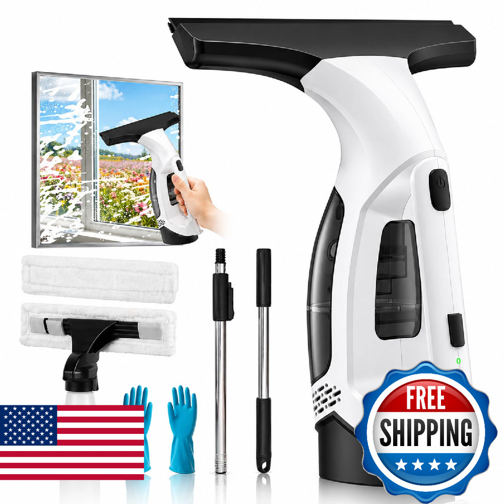 Yardsignup Window Vacuum Squeegee Cordless Window Vacuum Cleaner 2000Pa