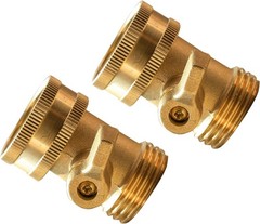 Xiny Tool Brass Garden Hose Shut Off Valve, 2 Pack Heavy Duty 2 Pack, Gold