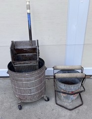 Vintage Geerpres Mop Bucket With Wringer Press AND Economy No.102 Mop Wringer