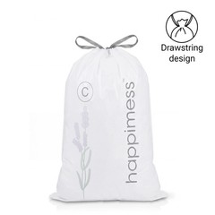 Happimess 13.2 Gallon 50L Drawstring Trash Bags Lavender Scent White Heavy Duty