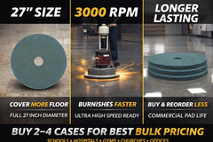 3M Aqua Burnishing Floor Pads 27″ UHS 20 Pads Bulk 310027