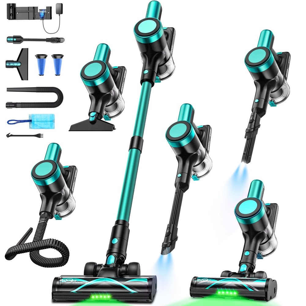 Oirfnd Cordless Vacuum Cleaner58Kpa/10-In-1 Stick Vacuum 29-Inch Hose And Led