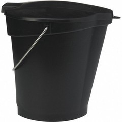 Vikan 56869 3 1/4 Gal Round Bucket, 12-3/4 In H, 12 4/5 In Dia, Black,