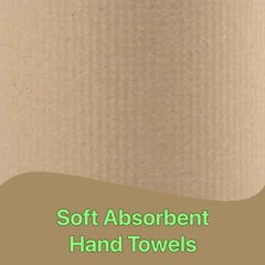 Paper Hand Towel 6 Rolls Natural Brown 8 inch 350 ft 1 Ply Hardwound Dispensers