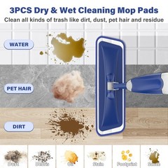 Microfiber Spray Mop for Floors Cleaning: Wet Dry Hardwood Floor Mops with 3 …