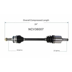 CV Axle Assembly Front Left Axle Shaft for Honda Civic 2012-2015 44306-TR0-A02