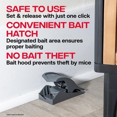 Victor M070B Easy and Safe-Set Power Kill Mouse Trap Quick Clean Gray