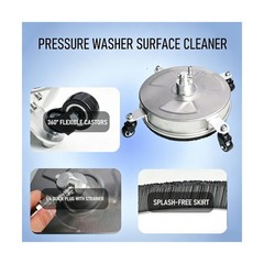 Hourleey 14″ Pressure Washer Surface Cleaner, Stainless Steel Surface Cleaner…