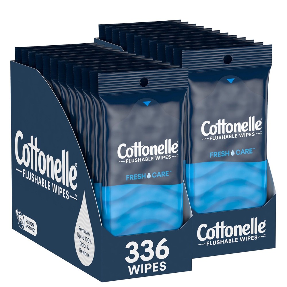 Cottonelle Fresh Care On-The-Go Flushable Wet 14 Count (Pack of 24), White