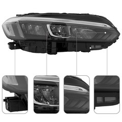 Honda Civic 2022-2024 Right Headlight Black Housing Clear Lens LED Halogen