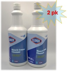 Clorox Bleach Cream Cleanser, Fresh Scent, 32 oz Bottle – 2pk