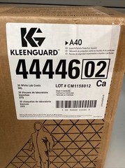 30ct Kleenguard A40 44446 3XL PPW , White , Lab Coats.unisex.