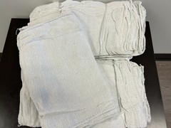 500 PIECES NEW WHITE INDUSTRIAL SHOP RAGS CLEANING TOWELS