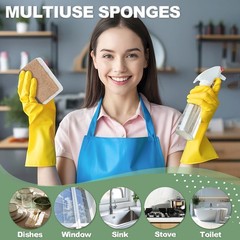 Aheroi Natural Dish Sponge, 32 Count FSC Certified Plant-Based 32 Pcs, 32 Pcs