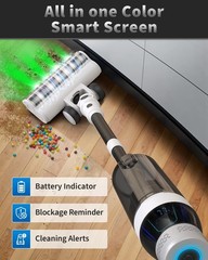 Nuyupo Cordless Vacuum Cleaner 2 Batteries 110 Mins Runtime Powerful Stick