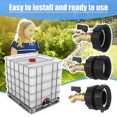 wantmatch IBC Tote Adapter 275-330 Gallon Water Black Handle Valve