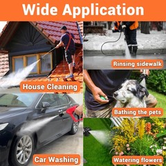 FIXFANS Pressure Washer Nozzle, 6 in 1 Quick Change Over Black, Silver, White
