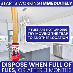 Fly Strips Indoor Sticky Hanging Trap 24 Pack Non Toxic Fly Paper