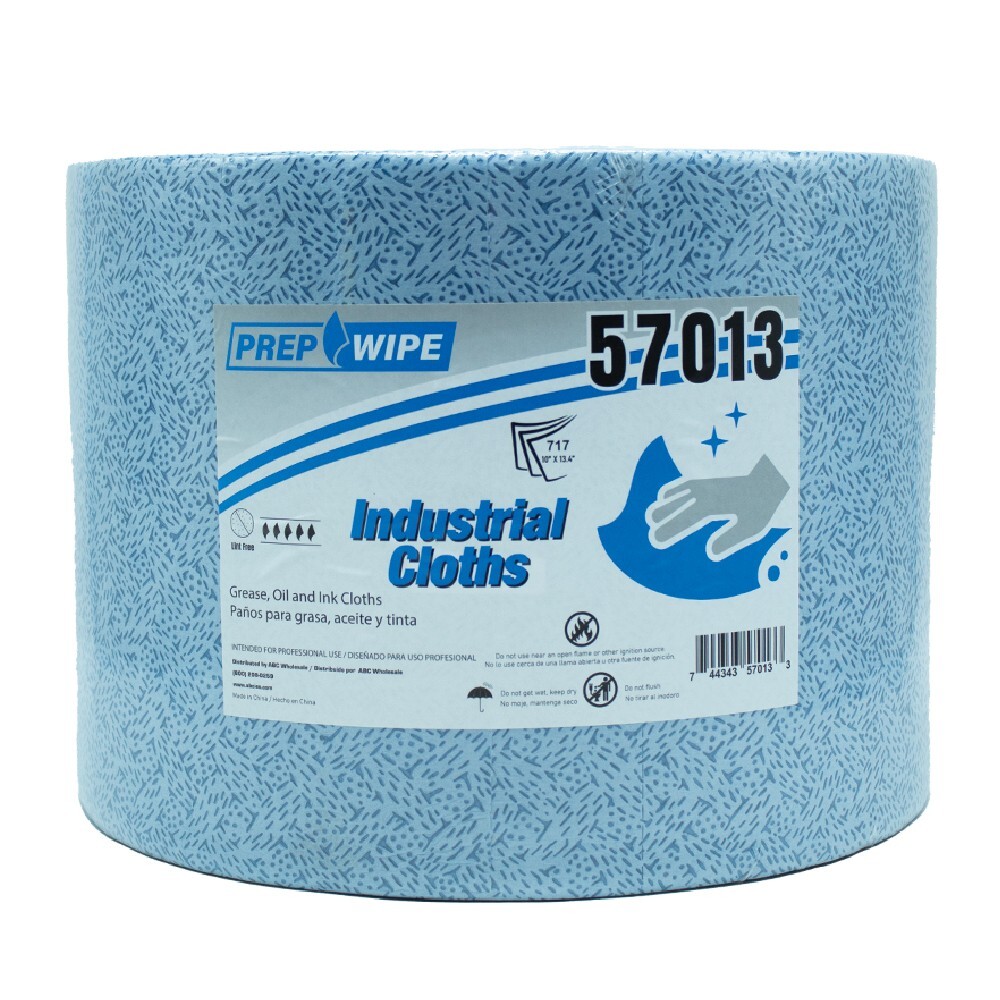 Industrial Cloths Grease, Oil & Ink Cloths, Jumbo Roll, Lint-Free Towels, Blue