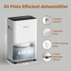 Fehom 4500 Sq. Ft Dehumidifier for Home Basements Bathroom Bedroom Continuous…