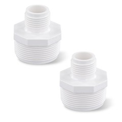 PEUTIER 2pcs PVC Garden Hose Adapters, Male 1.5″ M, as shown in the picture