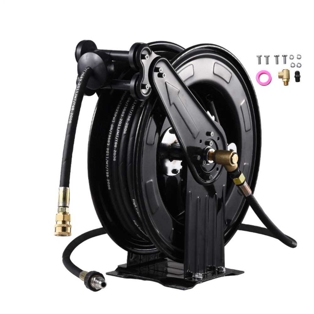 Heavy Duty 4000 PSI Power Washer Hose Reel 3/8″ x 15M Jet Wash