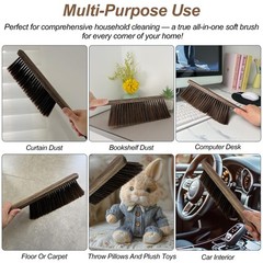 Zoolinn Wood Dusting Brush Handheld Soft Bristle Cleaning Broom For Furniture