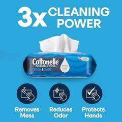 Cottonelle Fresh Feel Flushable Wet Wipes, Adult Wet Wipes, 8 Flip-Top Packs, 42