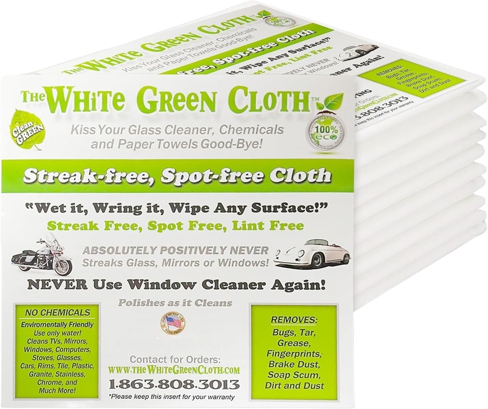 10-pack of reusable cleaning cloths, 16 inches x 16 inches white cleaning cloths