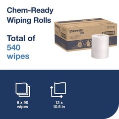 Tork 192841 1-Ply 12 x 12 Chem-Ready Wiping Rolls – White (6/Carton) New