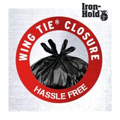 Iron-Hold Contractor Trash Bags – 55 Gallon 15 Bags Wing Tie Closure 3 Mil