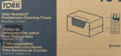 Tork Odor Resistant Foodservice Towels- Blue/Blue 1/4 Fold – 25 Towels