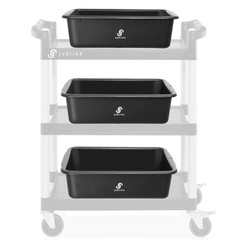 4-Pk Commercial Bus Box/Utility Tub – Plastic Storage Bin Dish Basin, 20L Blk