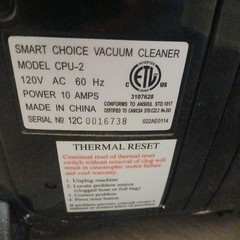 CARPET PRO COMMERCIAL UPRIGHT smart choice VACUUM MODEL CPU-2, works great.