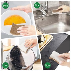 BONUMVITA Natural Kitchen Sponge,12 Pack Dish Sponge with White