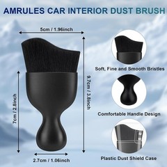 2-Piece Car Interior Detailing Brush Set with Soft Bristles for D Color: Black