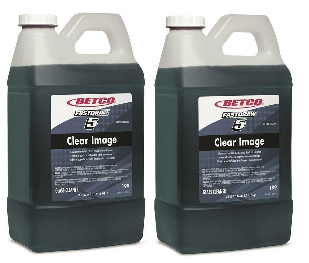2 BETCO FastDraw 5 CLEAR IMAGE Nonammoniated Glass Cleaner 199,, 2L each