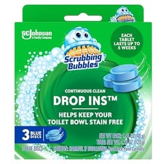 Scrubbing Bubbles Continuous Clean Toilet Drop-Ins, Automatic Blue Toilet Bowl C