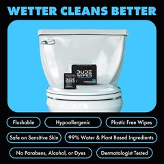 DUDE Wipes On-The-Go Unscented Travel – 30 30 Count (Pack of 1), White