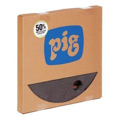 Pig Sorbent Pad, 3 gal, 22 in Dia., , Gray, Polypropylene MAT244 Pig MAT244 22