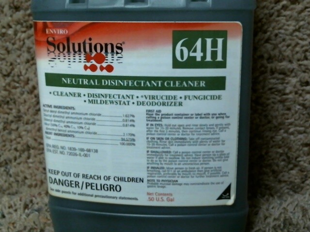 Hospital grade Disinfectant 1/2 Gal Makes 32 Gallons see pics Label Information