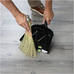 Genuine Joe Heavy-Duty Black Metal Dustpan, 12″ Wide,
